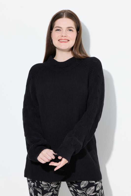 Eco Cotton Cable Knit Turtleneck Sweater