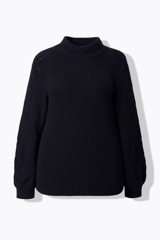 Eco Cotton Cable Knit Turtleneck Sweater