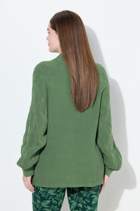 Eco Cotton Cable Knit Turtleneck Sweater