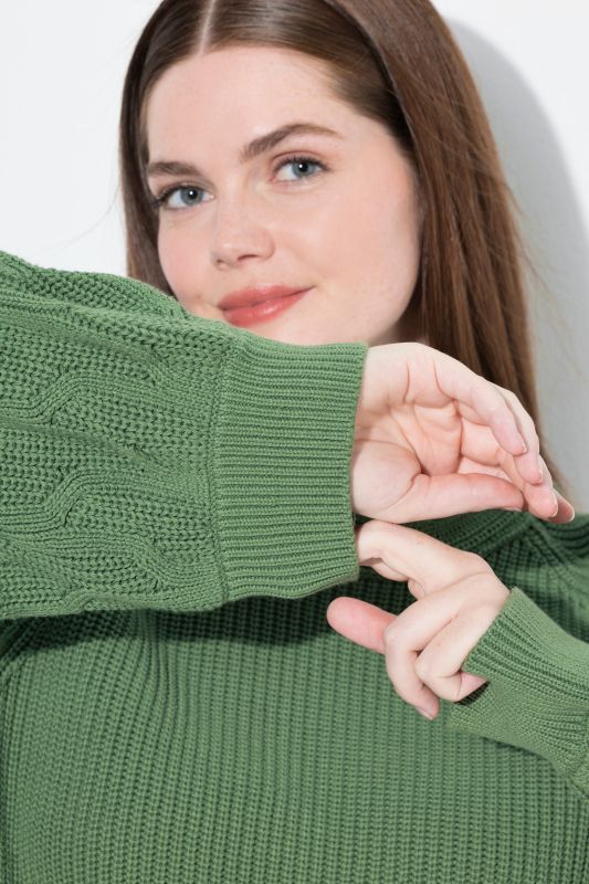 Eco Cotton Cable Knit Turtleneck Sweater