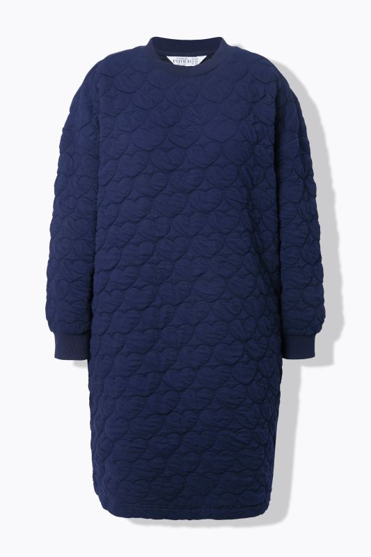 Sweat mini dress, oversized, HEART quilting