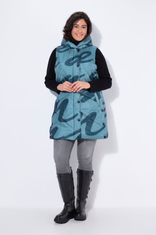 HYPRAR Long Quilted Allover Print Vest