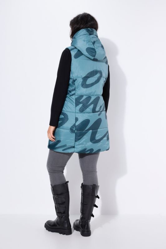 HYPRAR Long Quilted Allover Print Vest