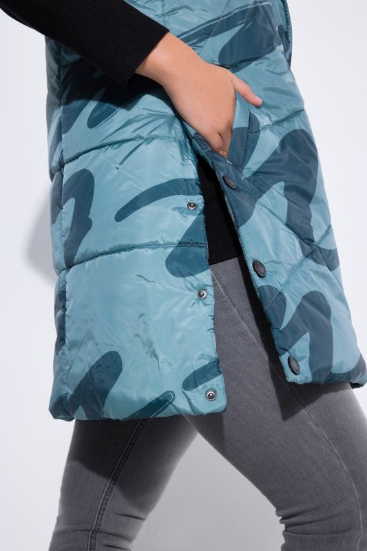 HYPRAR Long Quilted Allover Print Vest