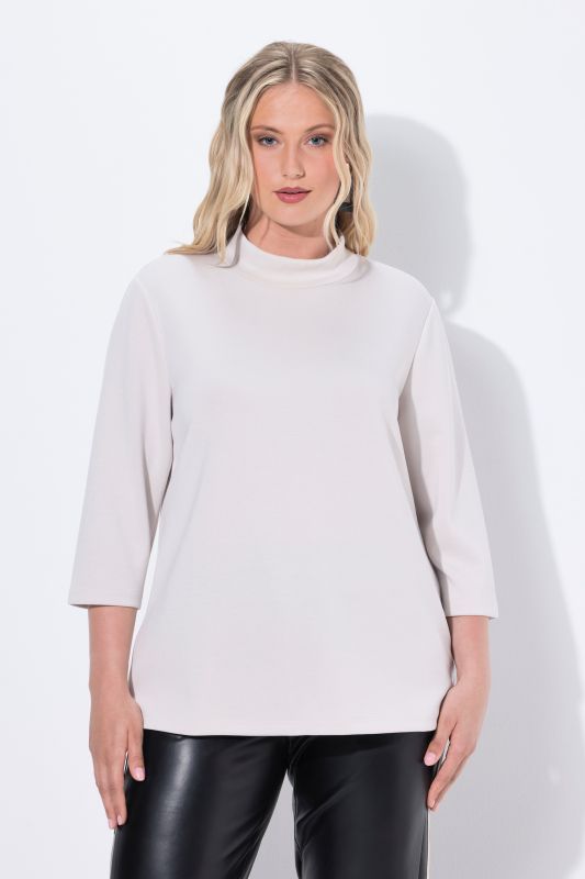 Decorative Button 3/4 Sleeve Sweatshirt