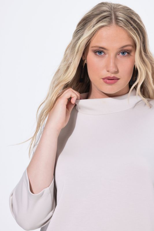 Decorative Button 3/4 Sleeve Sweatshirt