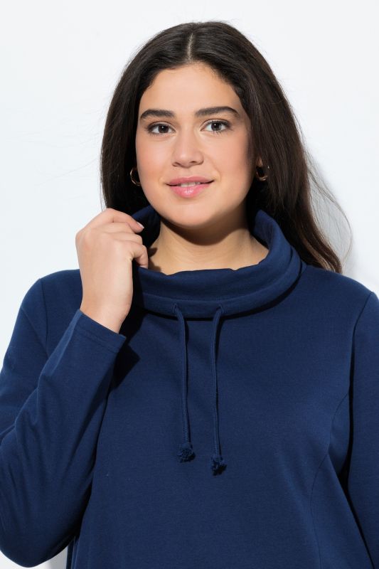 Flounce Panel Long Sleeve Sweatshirt Dress