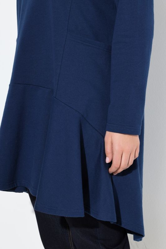 Flounce Panel Long Sleeve Sweatshirt Dress