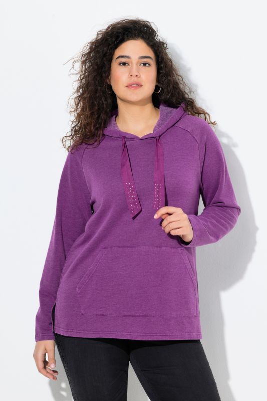 Rhinestone Drawstring Moon Wash Hoodie