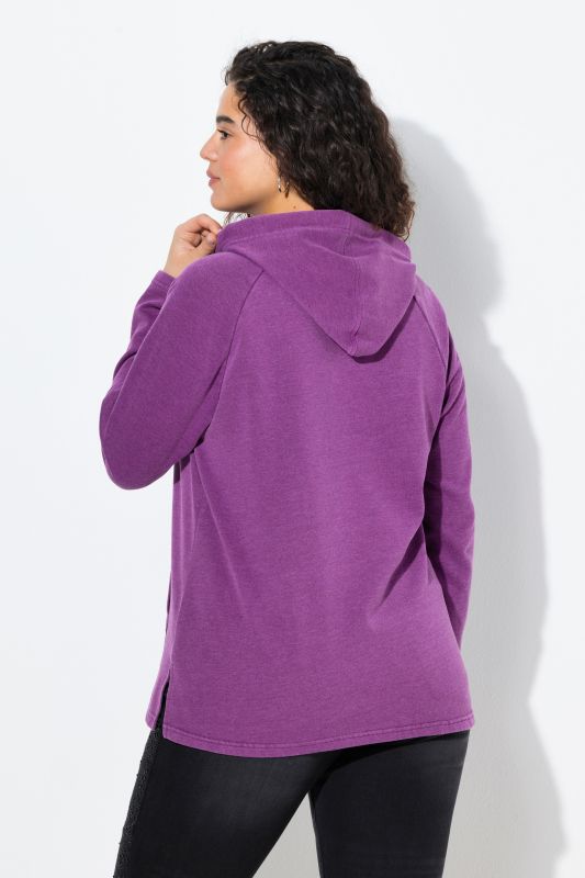 Rhinestone Drawstring Moon Wash Hoodie