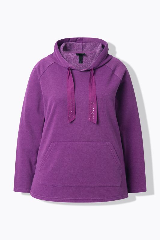 Rhinestone Drawstring Moon Wash Hoodie