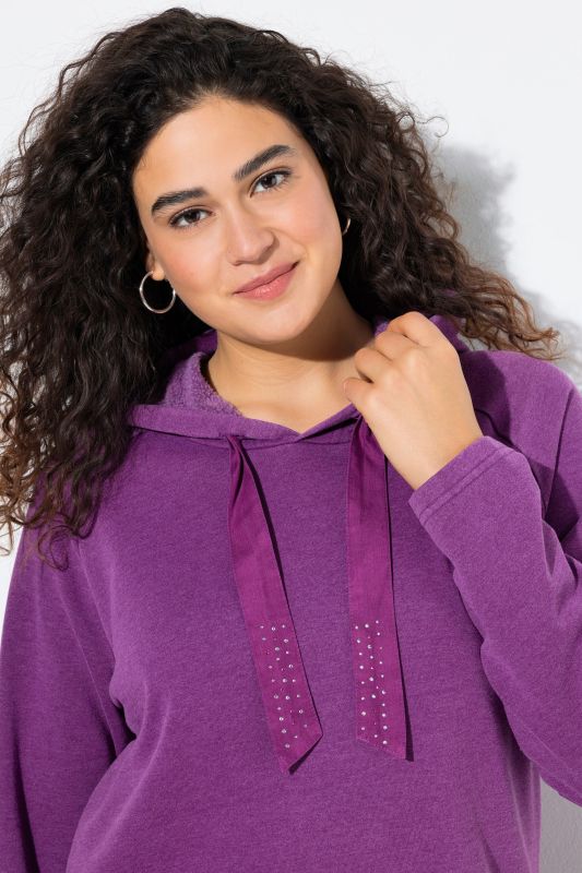 Rhinestone Drawstring Moon Wash Hoodie