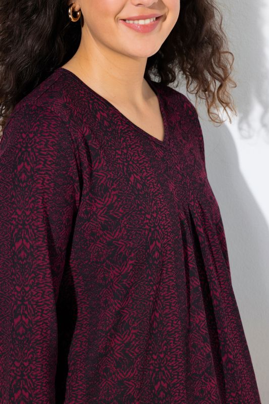 Mixed Pattern Stripe 3/4 Sleeve Tee