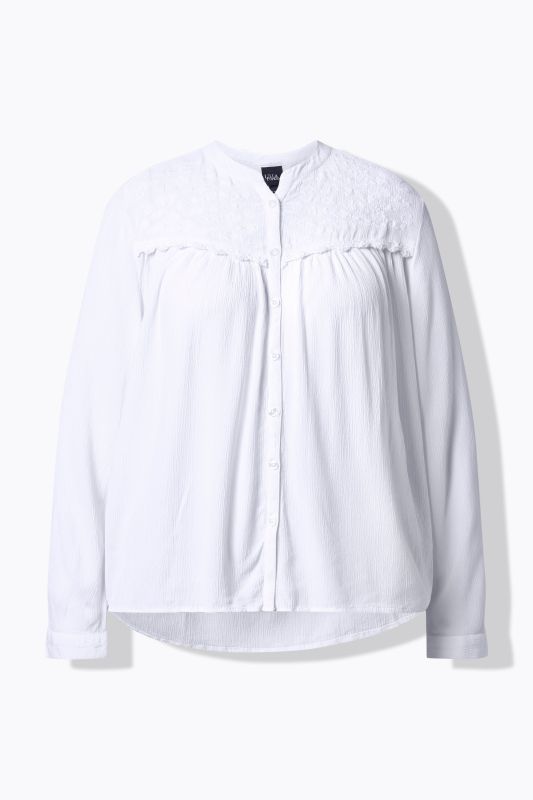 Embroidered Yoke Long Sleeve Blouse