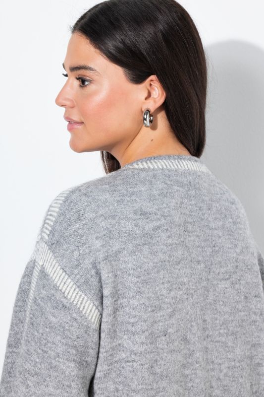 Decorative Seam Open Shape Cardigan
