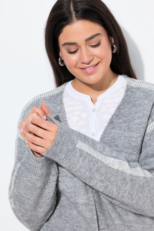 Decorative Seam Open Shape Cardigan