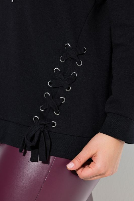 Decorative Lace-Up Hoodie