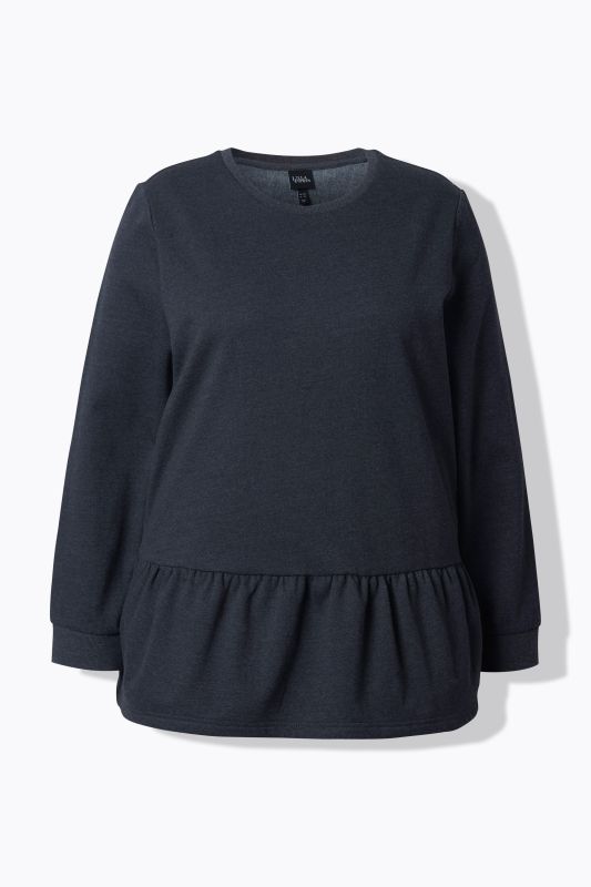 Flounce Hem Long Sleeve Sweatshirt