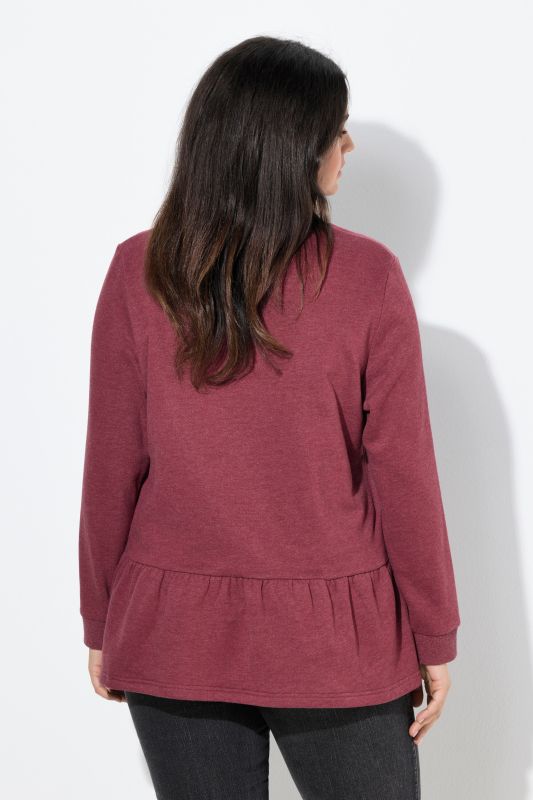 Flounce Hem Long Sleeve Sweatshirt