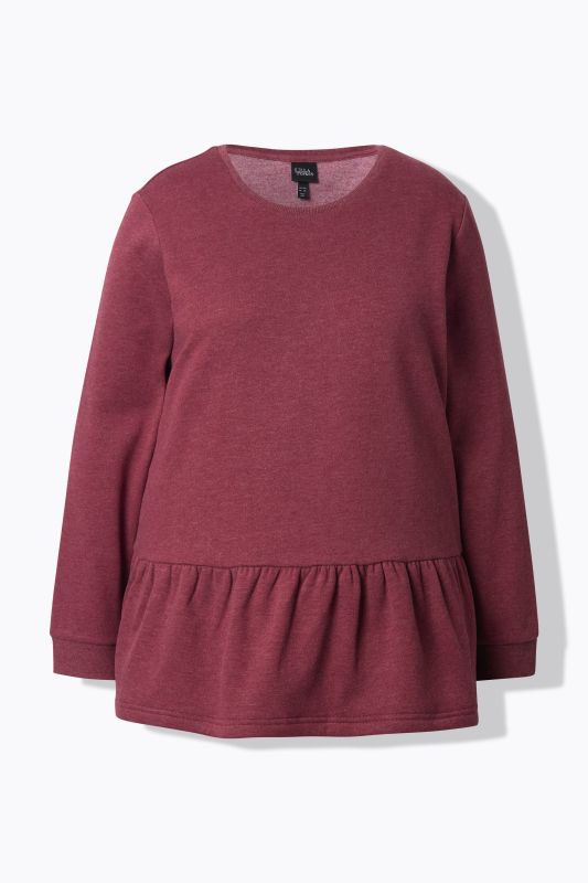Flounce Hem Long Sleeve Sweatshirt