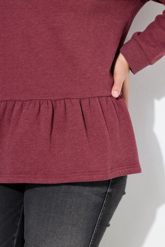 Flounce Hem Long Sleeve Sweatshirt