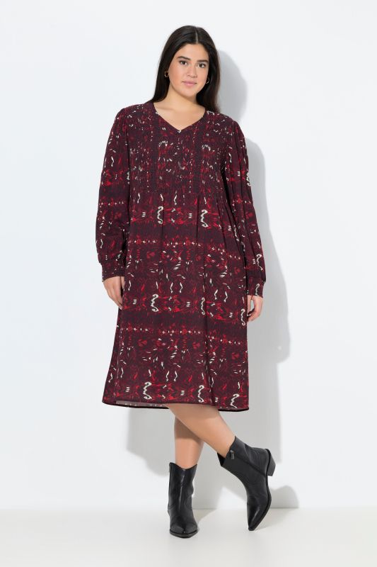 Ikat Striped Smocked Bodice Dress