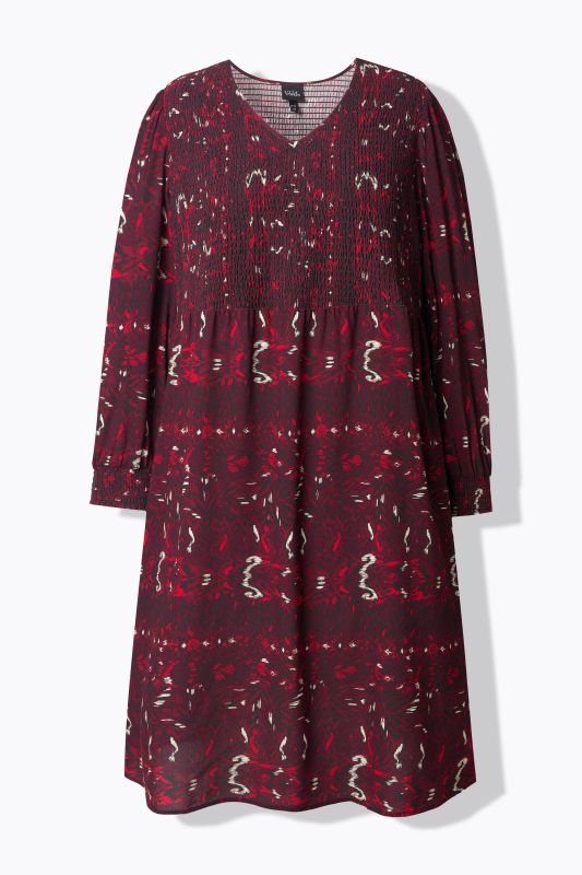 Ikat Striped Smocked Bodice Dress