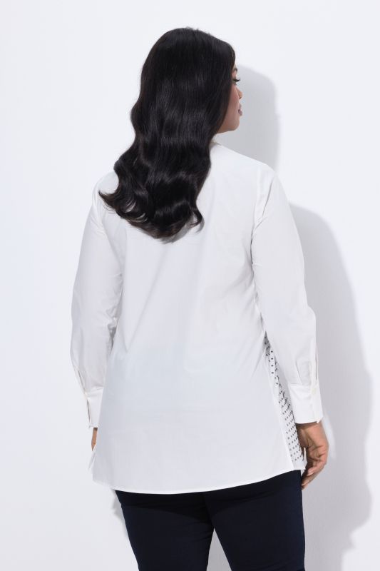 Rhinestone Studded Button Down Blouse