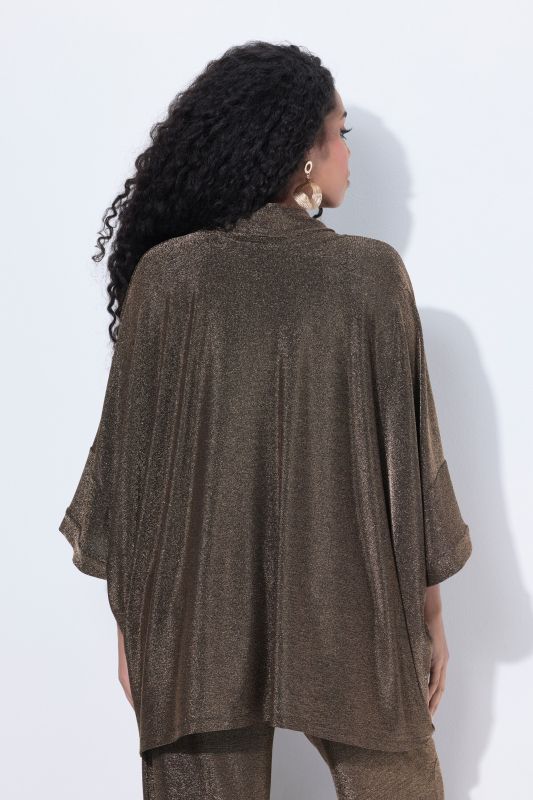 Oversized 3/4 Sleeve Glitter Top