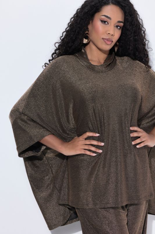 Oversized 3/4 Sleeve Glitter Top