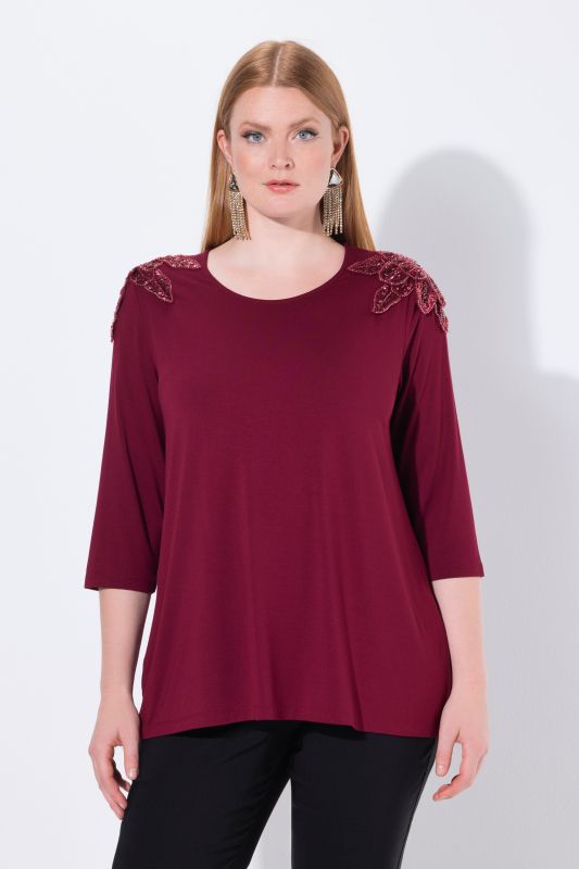Flower Epaulet 3/4 Sleeve Top