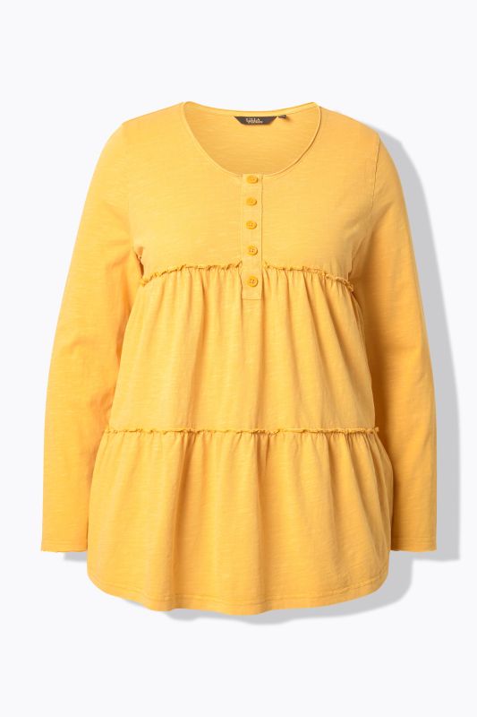 Ruffled Flounce Panel Long Sleeve Tee