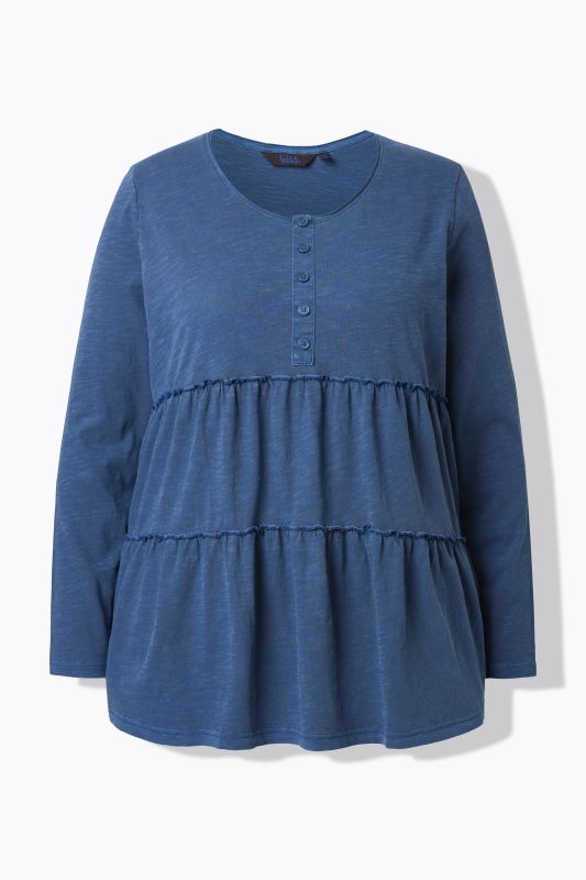 Ruffled Flounce Panel Long Sleeve Tee