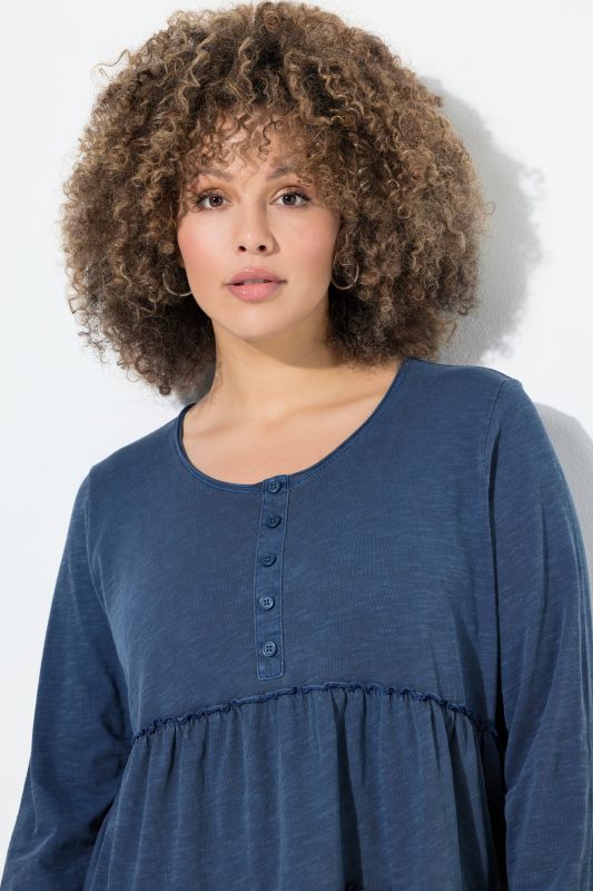Ruffled Flounce Panel Long Sleeve Tee