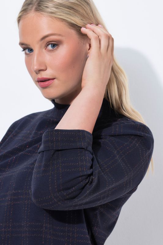 Glitter Check 3/4 Sleeve Sweatshirt