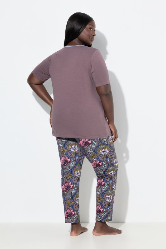 Ornate Floral Two Piece Pajama Set