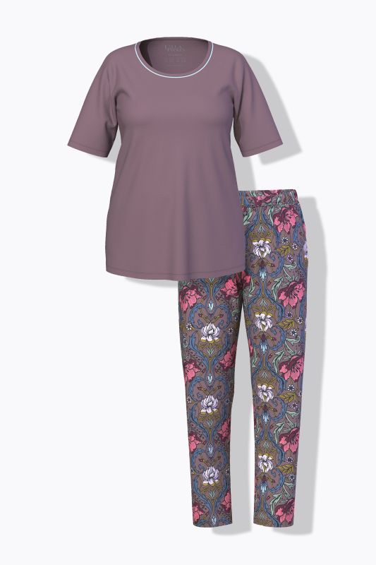 Ornate Floral Two Piece Pajama Set