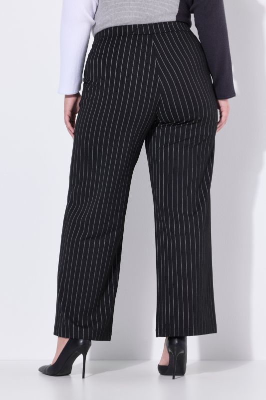 Stretch Fit Elastic Waist Pinstripe Pants