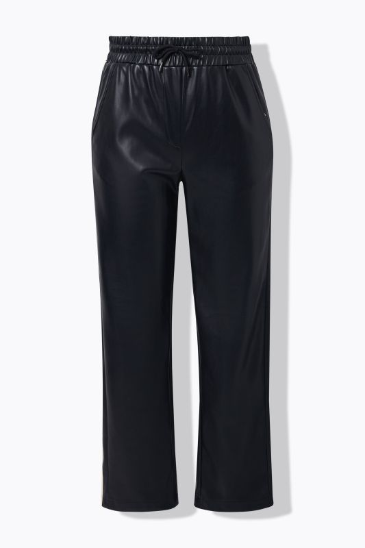 Faux Leather Side Stripe Pants