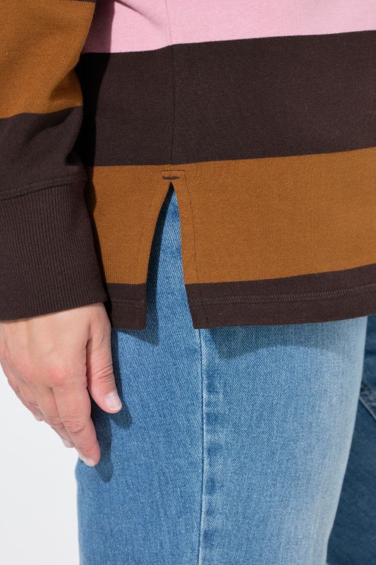 Eco Cotton Striped Turtleneck Sweatshirt