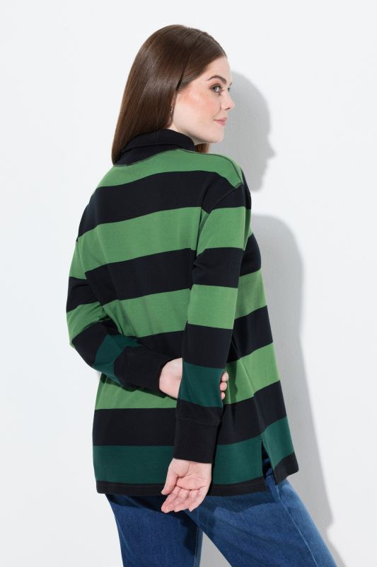 Eco Cotton Striped Turtleneck Sweatshirt