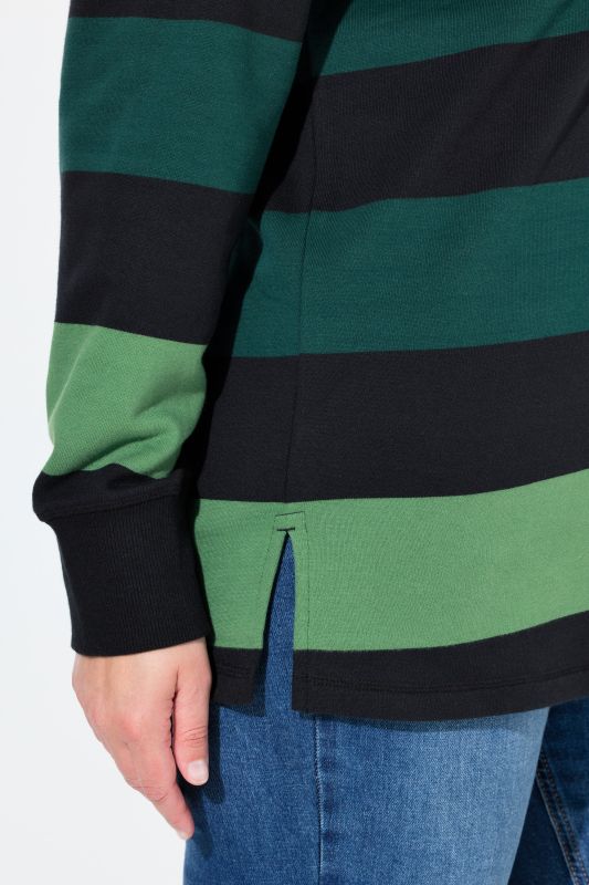 Eco Cotton Striped Turtleneck Sweatshirt