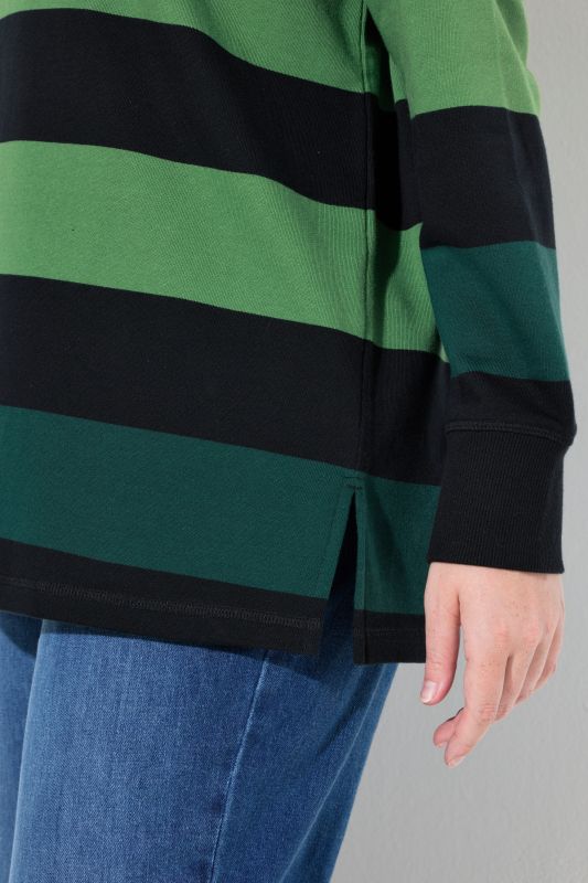 Eco Cotton Striped Turtleneck Sweatshirt