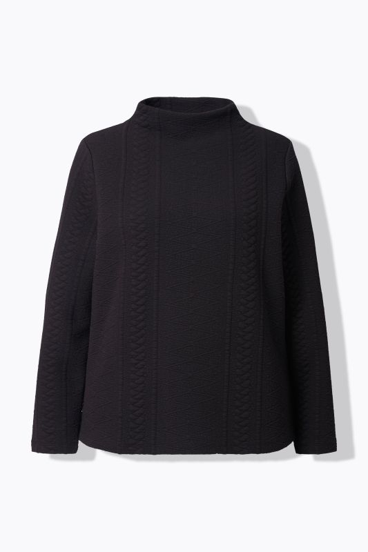Eco Cotton Textured Turtleneck Sweatshirt