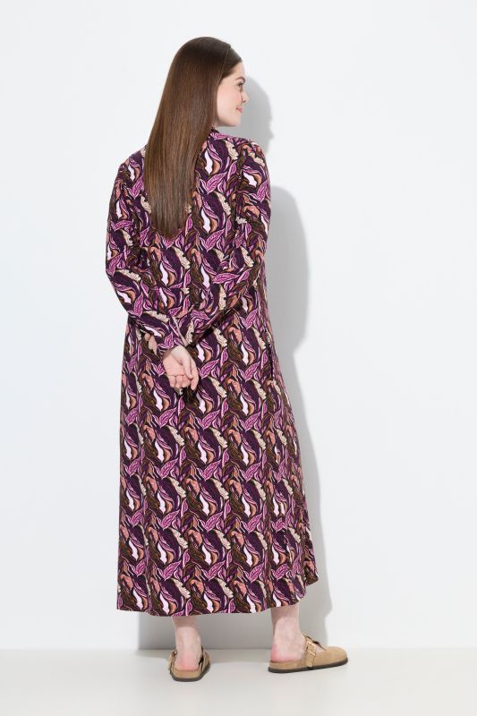 Eco Cotton Leaf Print Sweatshirt Dress