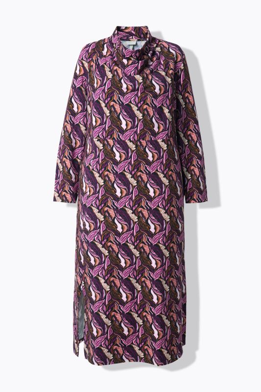 Eco Cotton Leaf Print Sweatshirt Dress