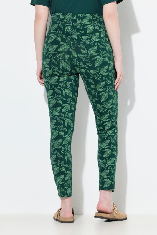 Eco Cotton Leaf Print Stretch Fit Leggings