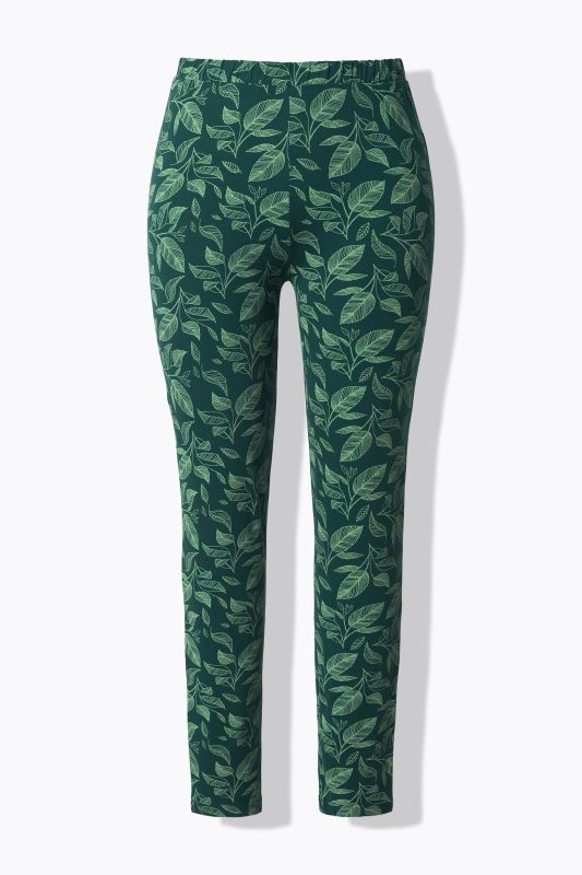 Eco Cotton Leaf Print Stretch Fit Leggings