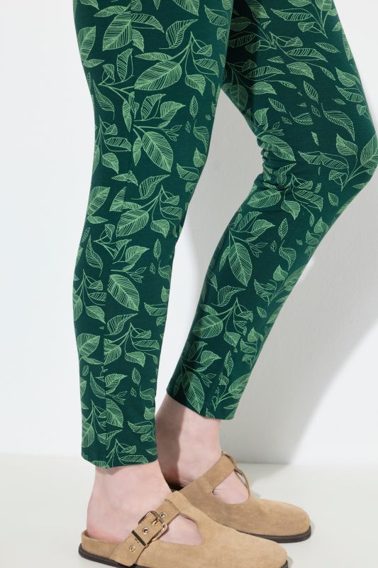 Eco Cotton Leaf Print Stretch Fit Leggings