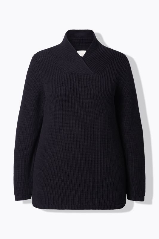 Eco Cotton Shawl Collar Long Sleeve Sweater